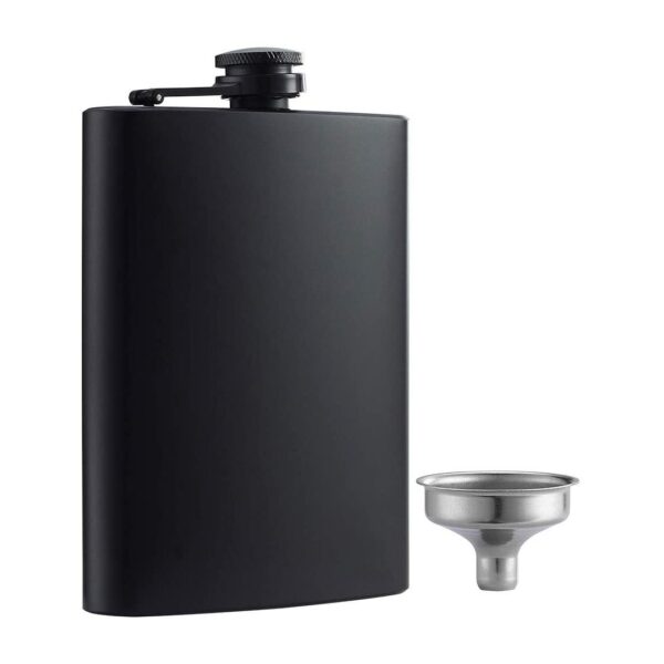 Whiskey Flask Matte Black - 8 Oz